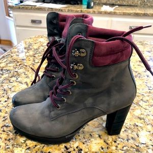 Paul Green suede lace up heel boot
